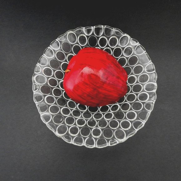 Coin Dot Hobnail Clear Glass Bowl Small - Picture 2 of 6